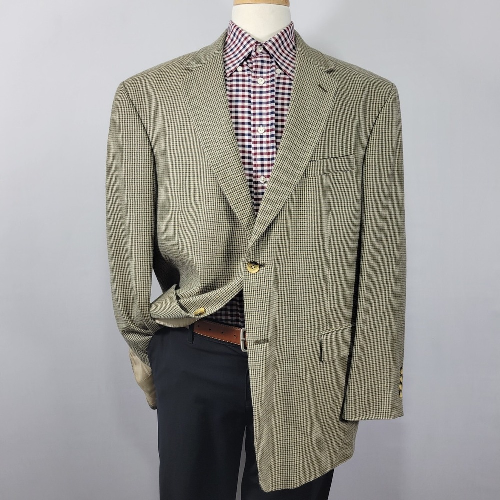 Nautica Men's Sport Coat Blazer Two Button Taupe Multi Color Silk Wool  Size 46R
